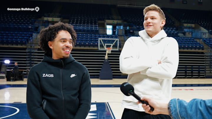 Gonzaga seniors Ryan Nembhard (left) and Ben Gregg (right). Gonzaga seniors Ryan Nembhard (left) and Ben Gregg (right).