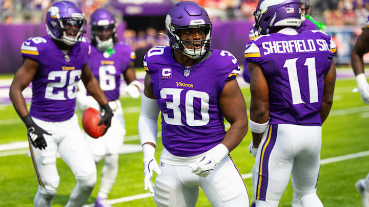 CJ Ham (30) celebrates after a special teams play