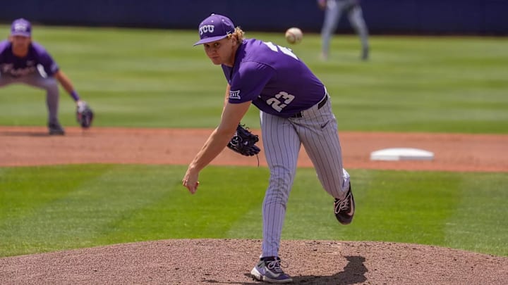 Mason Brassfield delivers a pitch vs the Arizona State Sun Devils