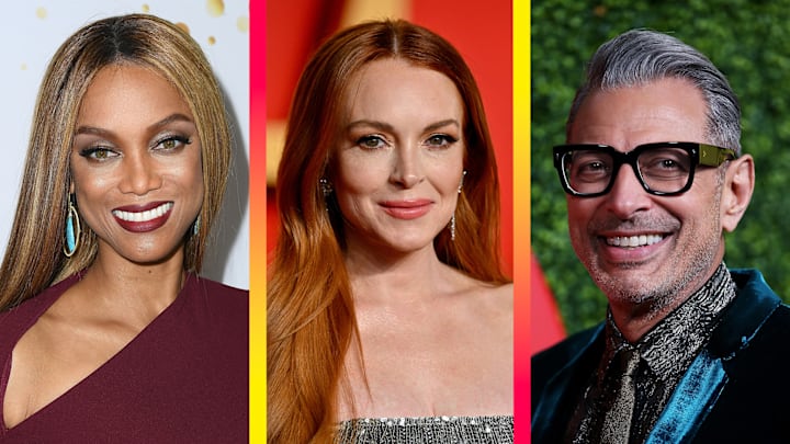 (Left to right) Tyra Banks, Lindsay Lohan, Jeff Goldblum.