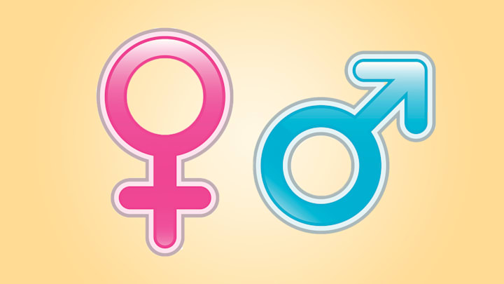 The symbol for female (left) and male (right).