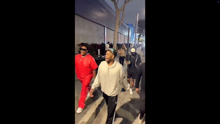 Anthony Edwards walks around Los Angeles after win vs. Lakers.