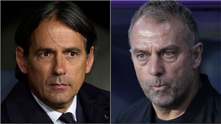 Simone Inzaghi and Hansi Flick lock horns on Tuesday night after last week's thrilling first leg