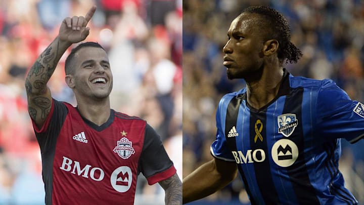 Sebastian Giovinco (left) and Didier Drogba each had big moments for Toronto FC and CF Montreal in rivalry matches