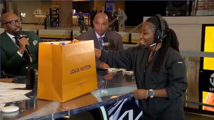 ‘Inside the NBA’ gifts some Louis Vuitton to stage manager Nicole.