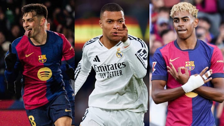 Pedri (left), Kylian Mbappé (center) and Lamine Yamal starred in La Liga this season.