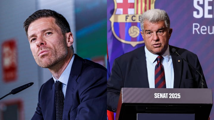 Xabi Alonso (left) responded to Joan Laporta's negative comments about Real Madrid.