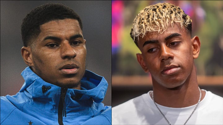 Marcus Rashford (left) is tipped to become Lamine Yamal’s Barcelona teammate.