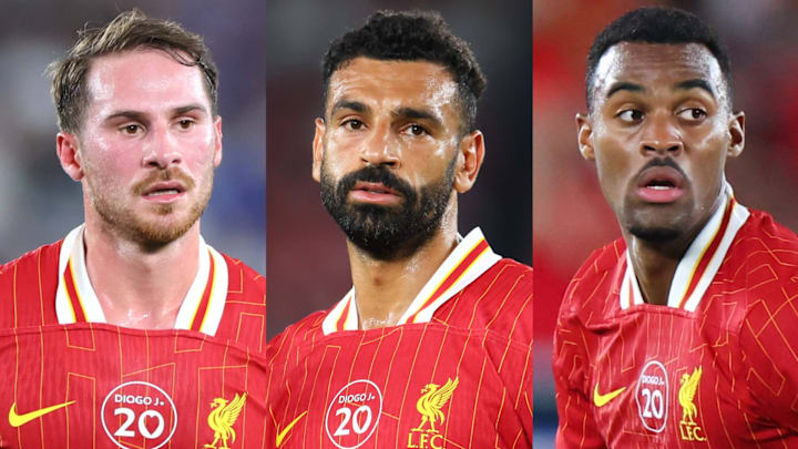 Alexis Mac Allister (left), Mohamed Salah (middle) and Ryan Gravenberch are all leaders for Liverpool.