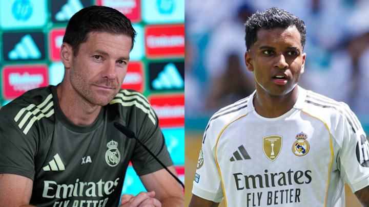 Xabi Alonso (left) addressed Rodrygo’s future.