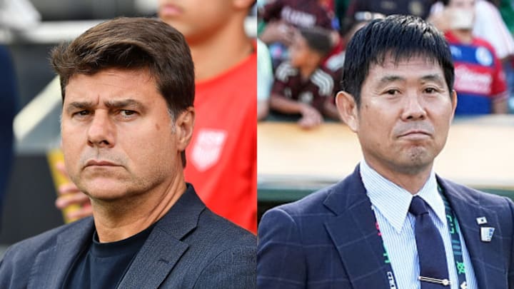 Mauricio Pochettino (left) will hope to lead the USMNT past Hajime Moriyasu’s Japan.