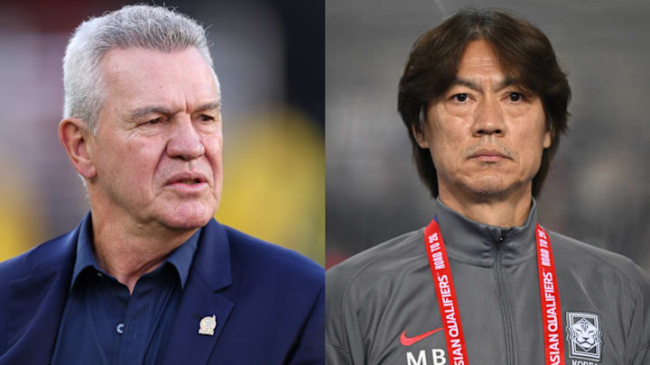 Javier Aguirre (left) will lead Mexico against Myung-Bo Hong’s surging South Korea. Javier Aguirre (left) will lead Mexico against Myung-Bo Hong’s surging South Korea.