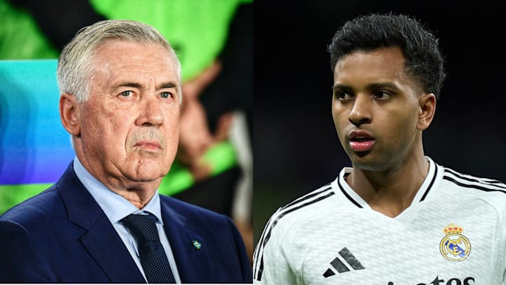 Carlo Ancelotti (left) addressed Rodrygo’s future with the Brazil national team.