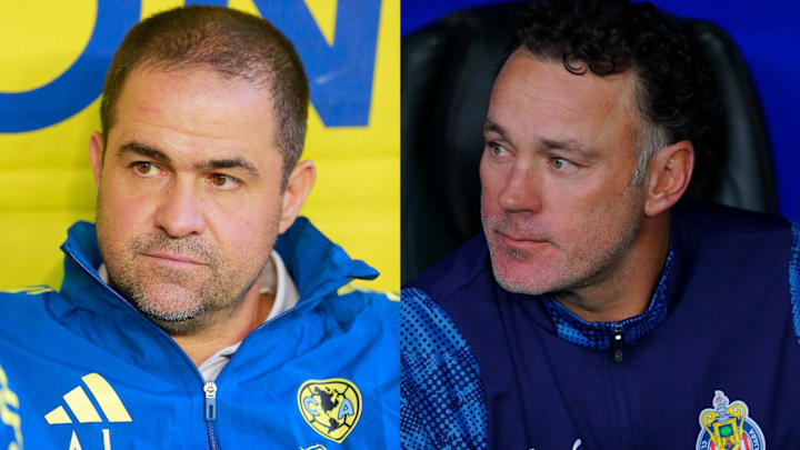 André Jardine (left) and Gabriel Milito will face-off for the first time in El Clásico Nacional.