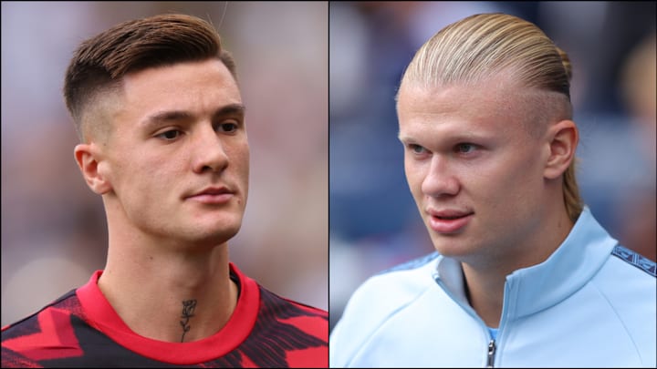 Benjamin Šeško (left) and Erling Haaland both spent time at RB Salzburg.