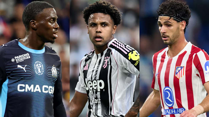 USMNT stars Weah (left), McKennie (middle) and Cardoso (right) battle in the Champions League this season.