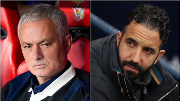 José Mourinho (left) and Ruben Amorim have been linked with the same job.