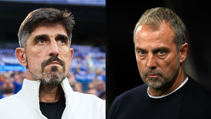 Hansi Flick (right) will face a Veljko Paunović managed team for the first time ever. 