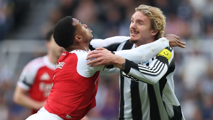 Gabriel (left) and Nick Woltemade clashed throughout Sunday’s contest.