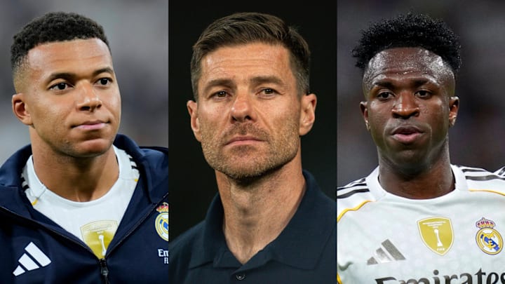 Xabi Alonso (center) weighed in on Real Madrid’s penalty-taking hierarchy. 