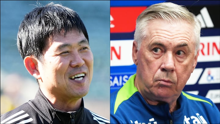 Hajime Moriyasu (left) and Carlo Ancelotti will go head-to-head this week.