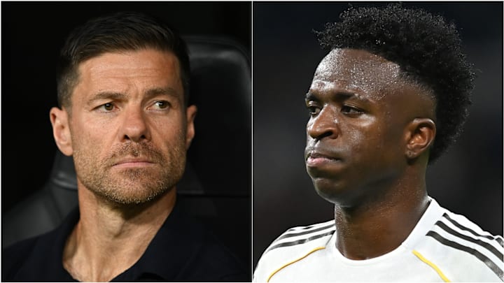 Xabi Alonso (left) and Vinícius Júnior once again didn’t see eye to eye. Xabi Alonso (left) and Vinícius Júnior once again didn’t see eye to eye.