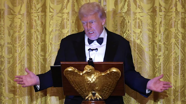 President Donald Trump held a black-tie event at the White House on Tuesday evening.