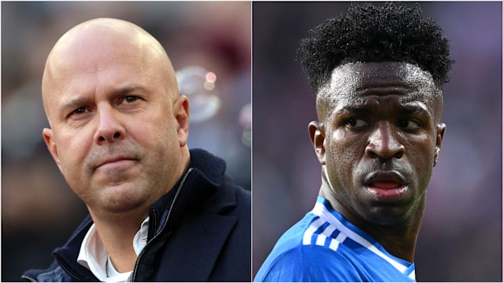 Arne Slot (left) and Vinicius Junior headline today’s gossip.