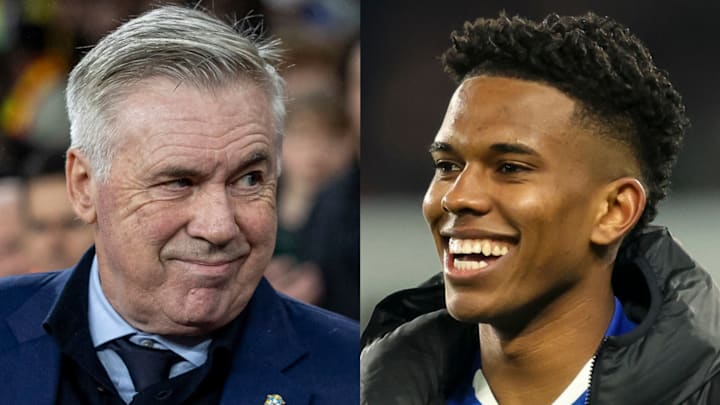 Carlo Ancelotti (left) has been impressed with Estêvão (right) at Chelsea.