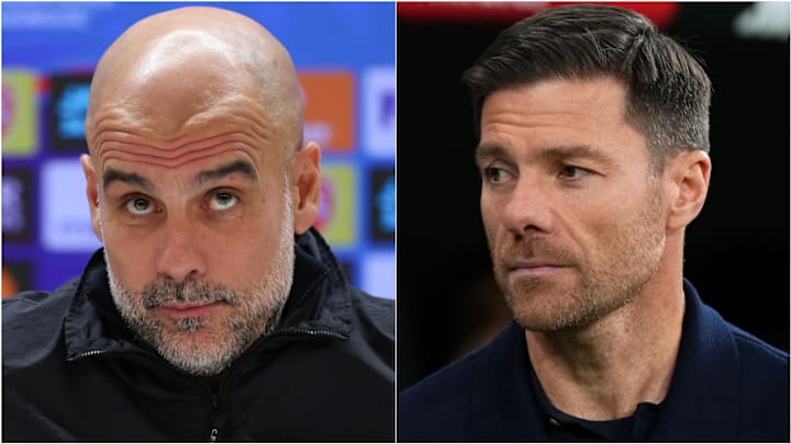Pep Guardiola (left) has discussed Xabi Alonso’s situation at Real Madrid.