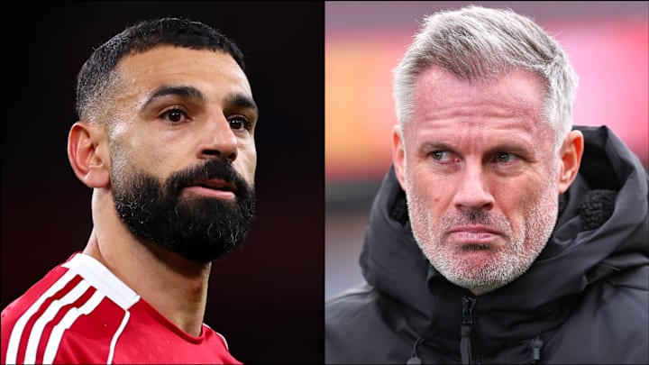 Mohamed Salah (left) has been given some unsolicited advice by Jamie Carragher.