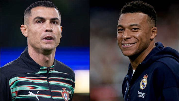 Kylian Mbappé (right) paid tribute to Cristiano Ronaldo (left) on social media.