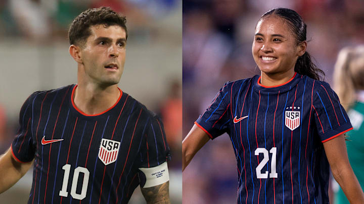 Christian Pulisic (left) of the USMNT and Alyssa Thompsn (right) of the USWNT will take home equal prize money from the 2026 men's World Cup and 2027 women's World Cup. 