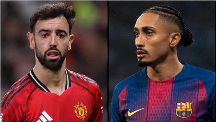 Bruno Fernandes (left) and Raphinha headline today’s gossip.