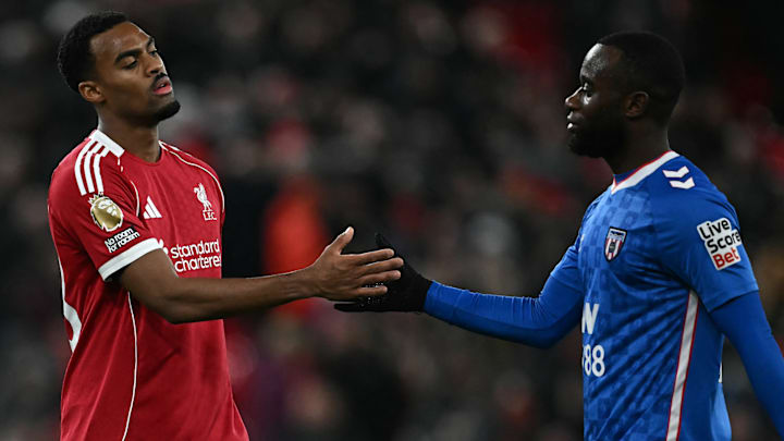 Lutsharel Geertruida (right) has already clashed with Liverpool this season.
