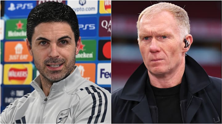 Mikel Arteta (left) has responded to Paul Scholes’s comments.