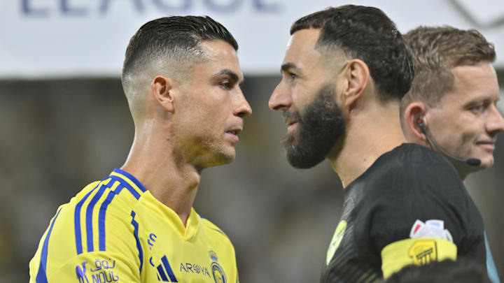 Cristiano Ronaldo (left) and Karim Benzema played together at Real Madrid. Cristiano Ronaldo (left) and Karim Benzema played together at Real Madrid.