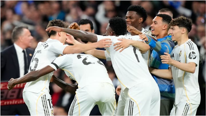 Arda Güler (far left) was quickly mobbed by his teammates.