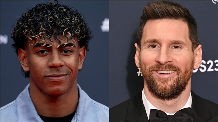 Lamine Yamal (left) has once again spoken about Lionel Messi.