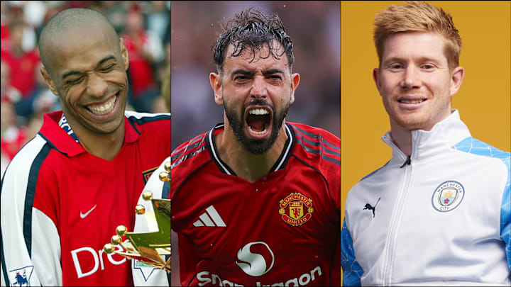 Thierry Henry (left), Bruno Fernandes (center) and Kevin De Bruyne are among the division’s best creators.