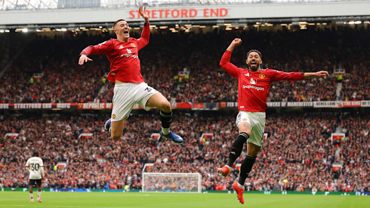 Benjamin Šeško (left) and Matheus Cunha both scored for Man Utd.