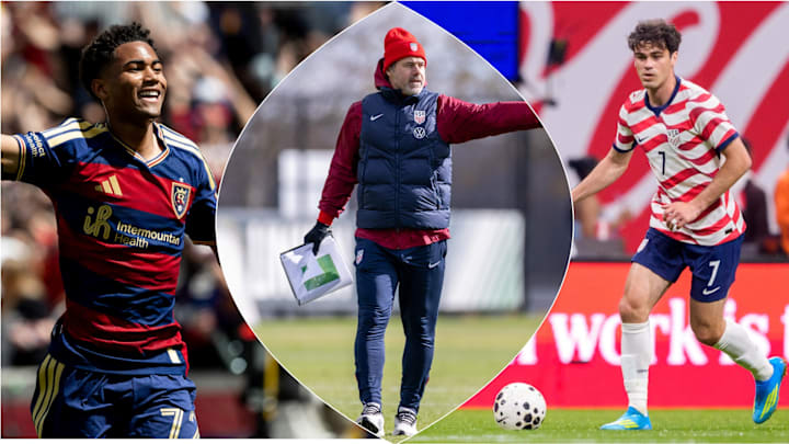 Zavier Gozo (left) and Gio Reyna (right) are pushing to be included on Mauricio Pochettino’s (center) USMNT World Cup squad.