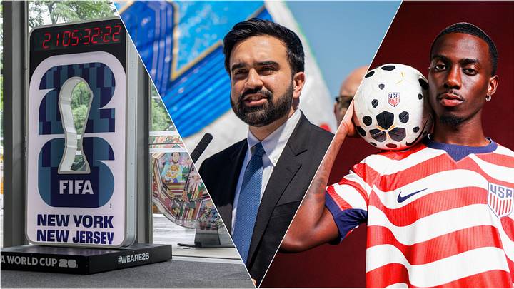 Zohran Mamdani (center) has secured $50 World Cup tickets for 1,000 New Yorkers per game in New Jersey. 