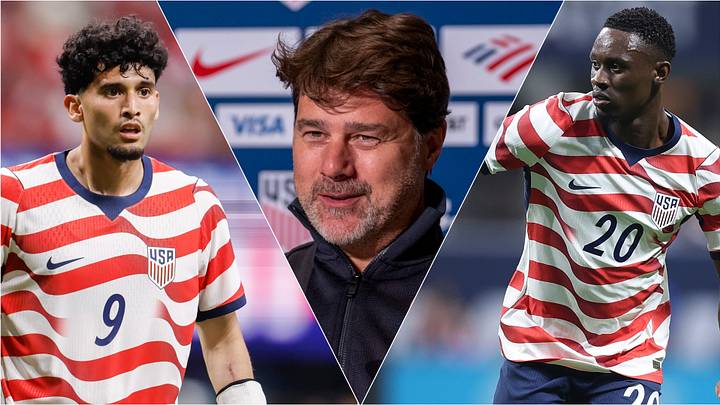 Ricardo Pepi (left) and Folarin Balogun (right) are jockeying for the top striker role with Mauricio Pochettino’s (center) USMNT. 