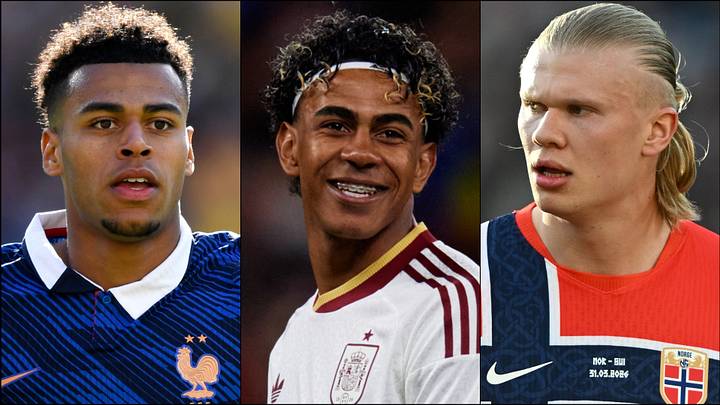 Désiré Doué (left), Lamine Yamal (center) and Erling Haaland are all targeting big World Cups.