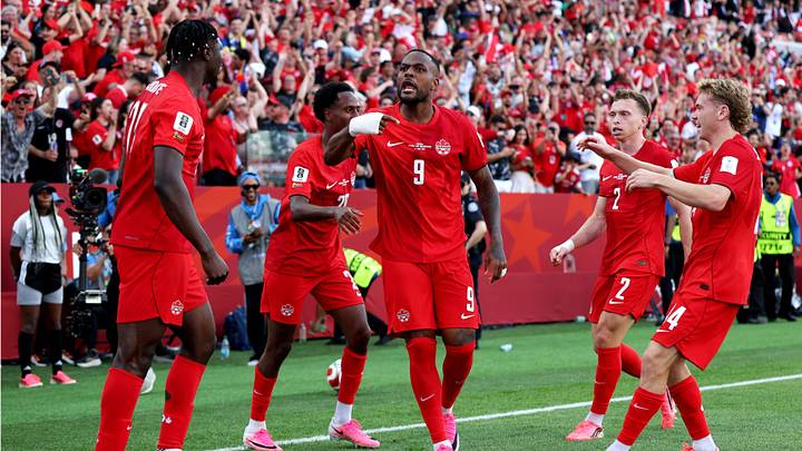 Cyle Larin (center) scored Canada’s third-ever World Cup goal on Friday in Toronto. Cyle Larin (center) scored Canada’s third-ever World Cup goal on Friday in Toronto.