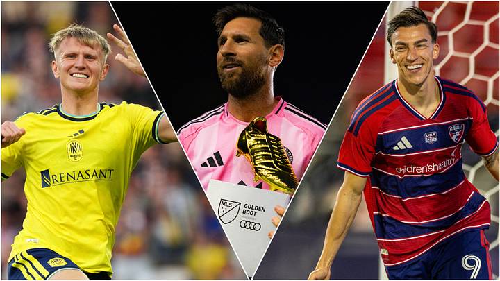 Lionel Messi (center) could have Golden Boot challengers this season, including Petar Musa (right), Sam Surridge (left), and others. Lionel Messi (center) could have Golden Boot challengers this season, including Petar Musa (right), Sam Surridge (left), and others.