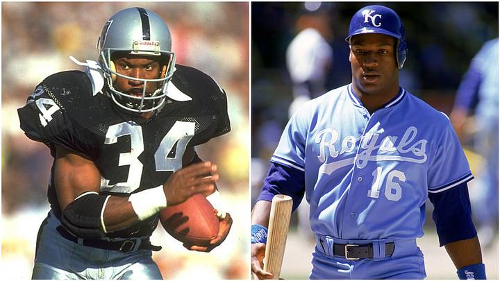 Bo Jackson fue todo un fuera de serie jugando al beisbol con los Royals y futbol americano con los Raiders.
