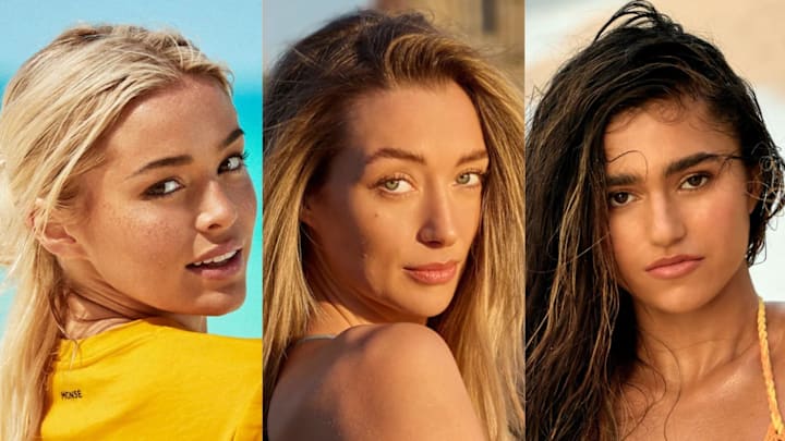 Olivia Dunne was photographed by Ben Watts in Bermuda. Penny Lane was photographed by Derek Kettela in Zurich, Switzerland. Rayna Vallandingham was photographed by Yu Tsai in Jamaica.