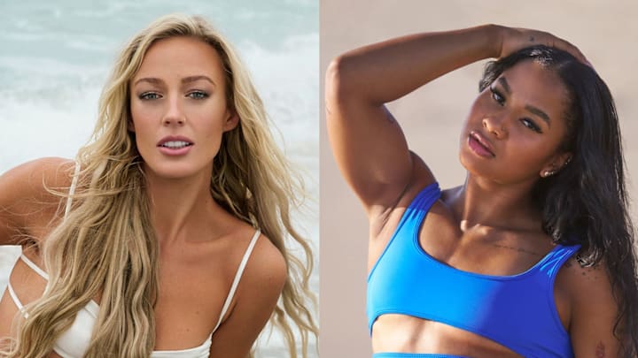 Sophie Cunningham was photographed by Katherine Goguen at South Seas Resort on Captiva Island, Fla. Jordan Chiles was photographed by Ben Horton at The Boca Raton.